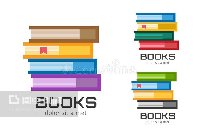 书籍矢量标志图标设置。销售背景Books vector logo icons set. Sale background
